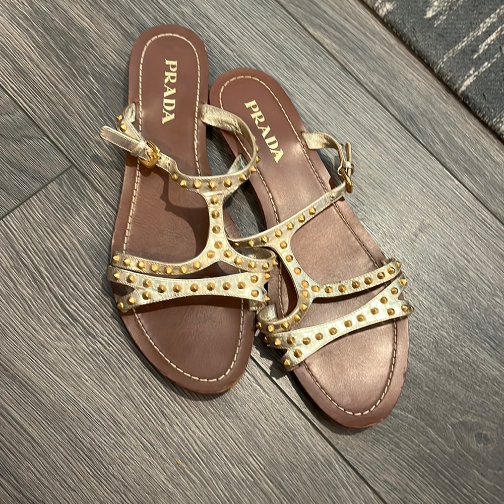 Prada studded flats